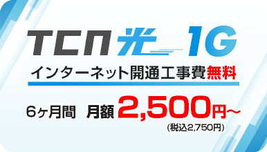 TCN光1G 新規お申込み特典